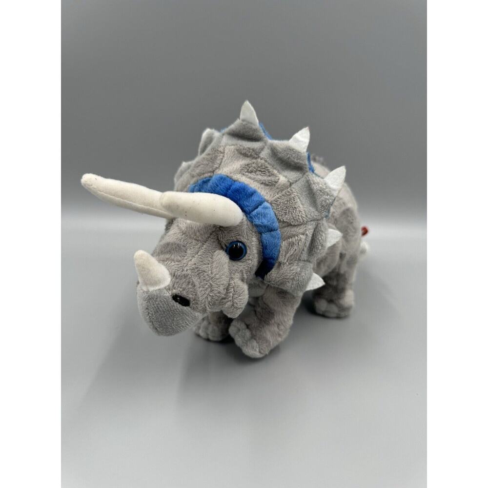 Adventure Planet Triceratops Plush 10 Inch Gray Prehistoric Stuffed Animal